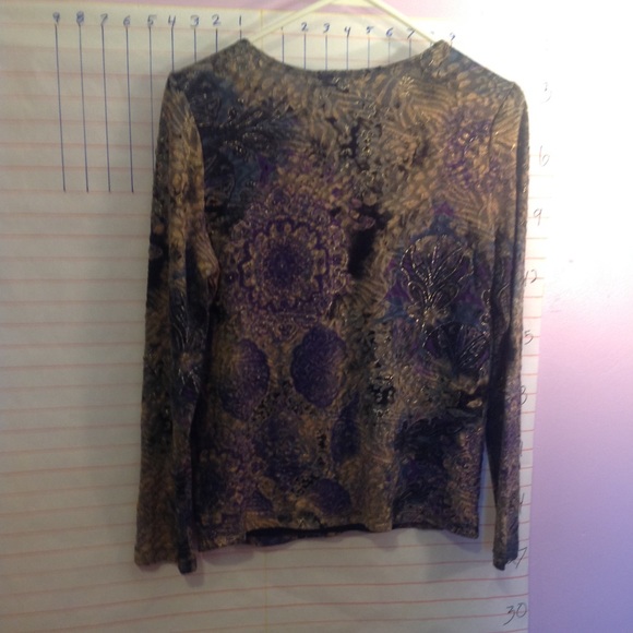 JM COLLECTION  1 piece layered look attached sweater set, M petite - Picture 4 of 7